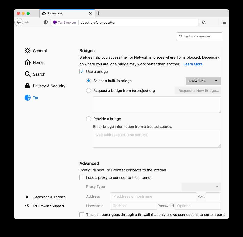 Tor Browser 10.5 Snowflake bridge